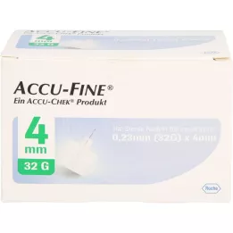 ACCU FINE steriilit neulat insuliinikyniä varten 4 mm 32 G, 100 kpl