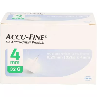ACCU FINE steriilit neulat insuliinikyniä varten 4 mm 32 G, 100 kpl