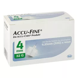 ACCU FINE steriilit neulat insuliinikyniä varten 4 mm 32 G, 100 kpl