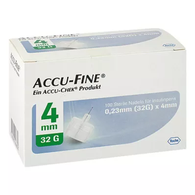 Accu Fine steriilit neulat insuliinikynille 4 mm 32 G, 100 kpl Accu Fine steriilit neulat insuliinikynille 4 mm 32 G, 100 kpl