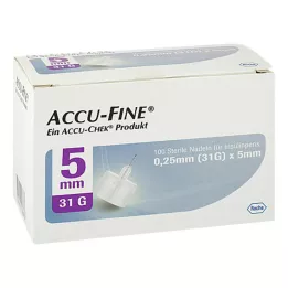 ACCU FINE steriilit neulat insuliinikyniä varten 5 mm 31 G, 100 kpl