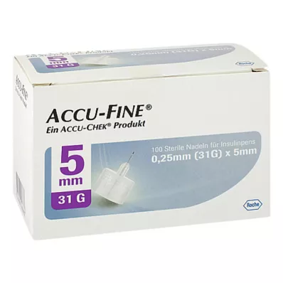 ACCU FINE steriilit neulat insuliinikyniä varten 5 mm 31 G, 100 kpl