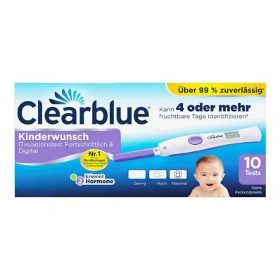 CLEARBLUE Ovulaatiotesti kehittynyt & digitaalinen, 10 kpl CLEARBLUE Ovulaatiotesti kehittynyt & digitaalinen, 10 kpl