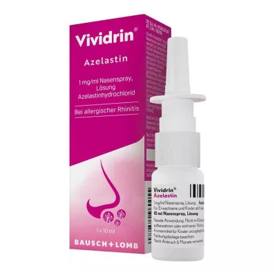 Vividrin® Azelastine nenäsumute akuuttia apua heinänuhaan ja allergioihin, 10 ml