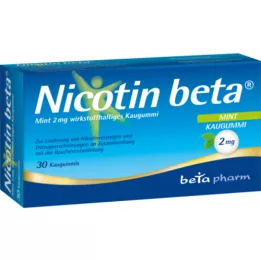 NICOTIN beta Mint 2 mg vaikuttava aine purukumi, 30 kpl