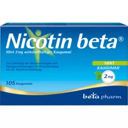 NICOTIN beta Mint 2 mg vaikuttava aine purukumi, 105 kpl
