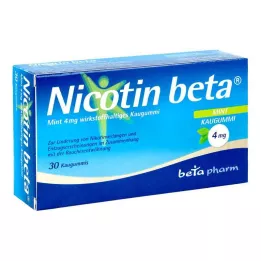 NICOTIN beta Mint 4 mg vaikuttava aine purukumi, 30 kpl