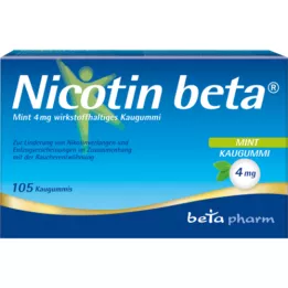 NICOTIN beta Mint 4 mg vaikuttava aine purukumi, 105 kpl