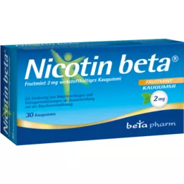 NICOTIN beta Fruitmint 2 mg vaikuttava aine purukumi, 30 kpl