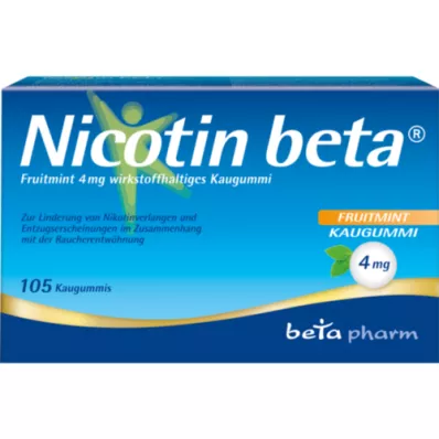 NICOTIN beta Fruitmint 4 mg vaikuttava aine purukumi, 105 kpl