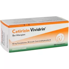 CETIRIZIN Vividrin 10 mg kalvopäällysteiset tabletit, 100 kpl
