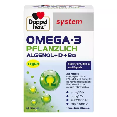 Doppelherz Omega-3 kasvipohjaiset järjestelmäkapselit, 60 kpl