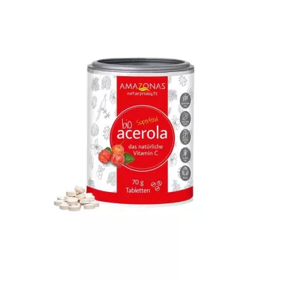 ACEROLA 100 % luonnonmukaiset, luonnolliset C-vitamiinipastillit, 70 g