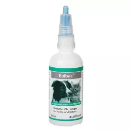 EPIBAC emäksinen korvapuhdistusaine koirille/kissoille, 100 ml
