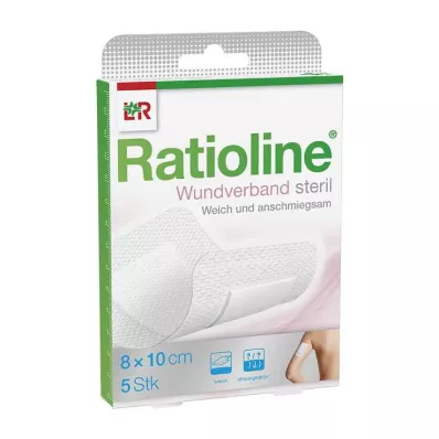 RATIOLINE Haavasidos 10x8 cm steriili, 5 kpl RATIOLINE Haavasidos 10x8 cm steriili, 5 kpl
