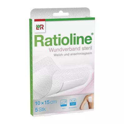 RATIOLINE Haavasidos 15x10 cm steriili, 5 kpl