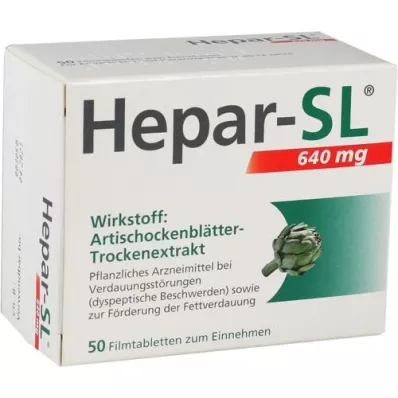 HEPAR-SL 640 mg kalvopäällysteiset tabletit, 50 kpl