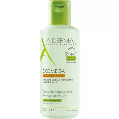 A-DERMA EXOMEGA CONTROL Puhdistusgeeli 2in1, 200 ml