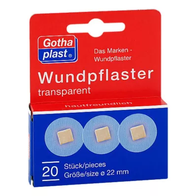 GOTHAPLAST Haavakipsi 2,2 cm läpinäkyvä, 20 kpl