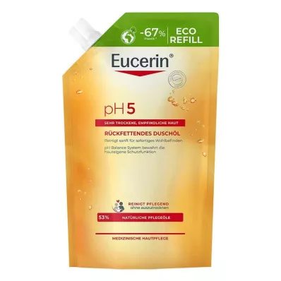 EUCERIN pH5 Shower Oil Sensitive Skin -suihkuöljyn täydennyslataus, 400 ml