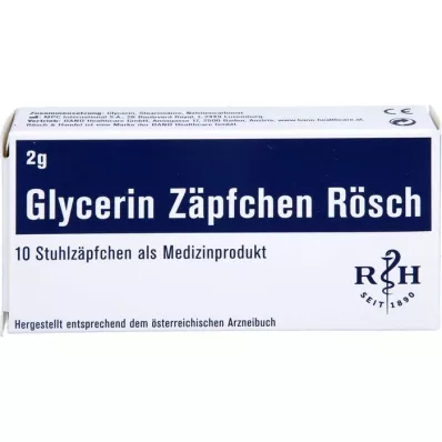 GLYCERIN ZÄPFCHEN Rösch 2 g ummetusta vastaan, 10 kpl