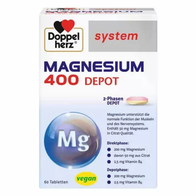 Doppelherz järjestelmä Magnesium 400 depot tablettia, 60 kpl Doppelherz järjestelmä Magnesium 400 depot tablettia, 60 kpl