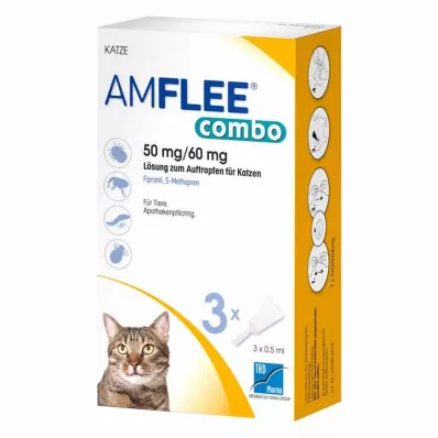 Amflee combo 50 mg/60 mg spot-on kissoille, 3 kpl Amflee combo 50 mg/60 mg spot-on kissoille, 3 kpl