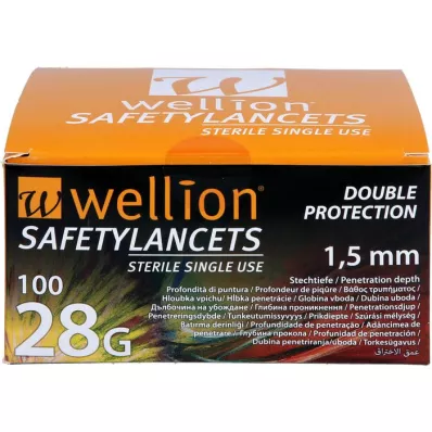 WELLION Safetylancets 28 G turvaemalit, 100 kpl