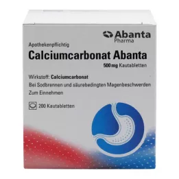 Kalsiumkarbonaatti Abanta 500 mg purutabletit, 200 kpl
