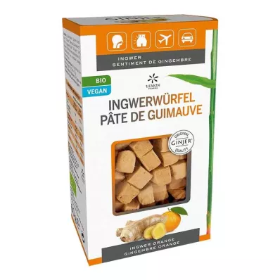 Inkivääri Ginjer inkiväärikuutiot appelsiini, 60 g