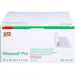 VLIWAZELL Pro superabsorb.compress.sterile 10x10 cm, 10 kpl