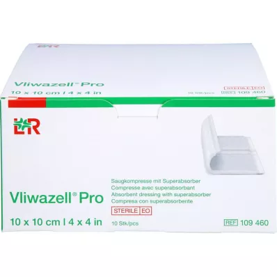 VLIWAZELL Pro superabsorb.compress.sterile 10x10 cm, 10 kpl