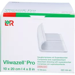 VLIWAZELL Pro superabsorb.compress.sterile 10x20 cm, 10 kpl