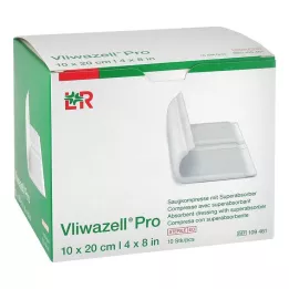 VLIWAZELL Pro superabsorb.compress.sterile 10x20 cm, 10 kpl