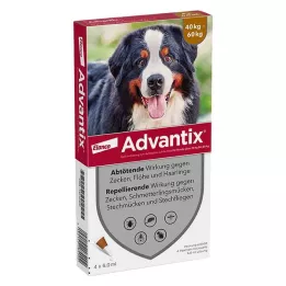ADVANTIX Spot-on-liuos iholle levitettäväksi koirille 40-60 kg, 4X6,0 ml