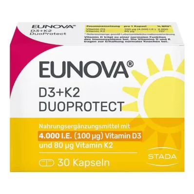 Eunova Duoprotect D3 + K2 4000 IU / 80 µg kapselit, 30 kpl