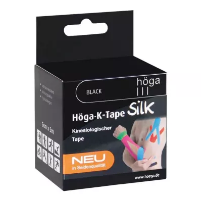 HÖGA-K-TAPE Silk 5 cmx5 m l.fr.musta kinesioteippi, 1 kpl HÖGA-K-TAPE Silk 5 cmx5 m l.fr.musta kinesioteippi, 1 kpl