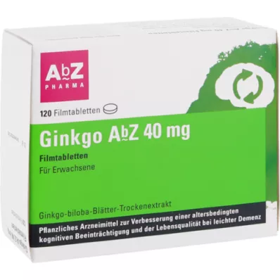 GINKGO AbZ 40 mg kalvopäällysteiset tabletit, 120 kpl