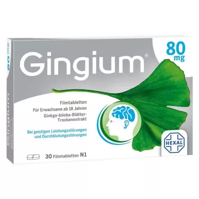 GINGIUM 80 mg kalvopäällysteiset tabletit, 30 kpl