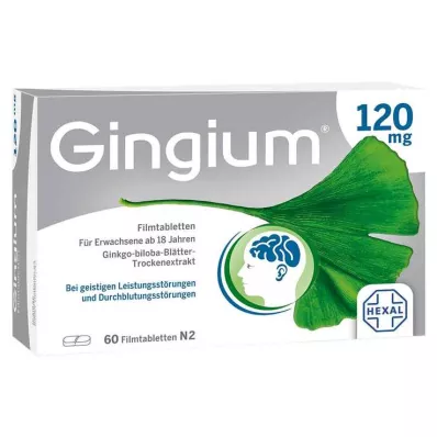 Gingium 120 mg kalvopäällysteiset tabletit, 60 tablettia