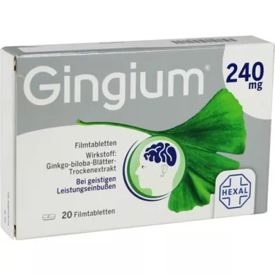 GINGIUM 240 mg kalvopäällysteiset tabletit, 20 kpl