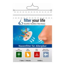 FILTER YOUR LIFE Nenäsuodatin allergikoille koko L, 7X2 kpl
