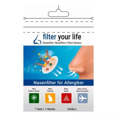 FILTER YOUR LIFE Nenäsuodatin allergikoille koko L, 7X2 kpl FILTER YOUR LIFE Nenäsuodatin allergikoille koko L, 7X2 kpl