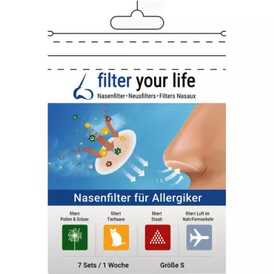 FILTER YOUR LIFE Nenäsuodatin allergikoille, koko S, 7X2 kpl