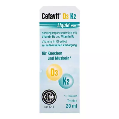 CEFAVIT D3 K2 nestemäinen puhdas tippa suun kautta otettavaksi, 20 ml