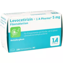 LEVOCETIRIZIN-1A Pharma 5 mg kalvopäällysteisiä tabletteja, 100 kapselia