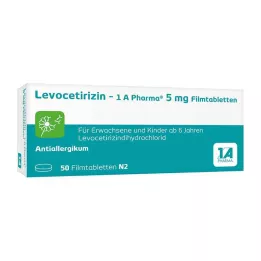Levosetiritsiini – 1 A Pharma® 5 mg kalvopäällysteinen tabletti, 50 kpl