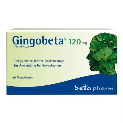 Gingobeta 120 mg kalvopäällysteiset tabletit, 50 kpl