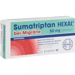 SUMATRIPTAN HEXAL migreeniin 50 mg tabletit, 2 kpl