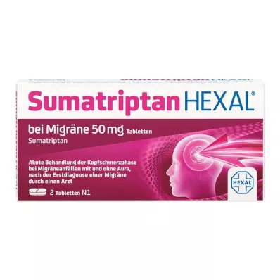 SUMATRIPTAN HEXAL migreeniin 50 mg tabletit, 2 kpl